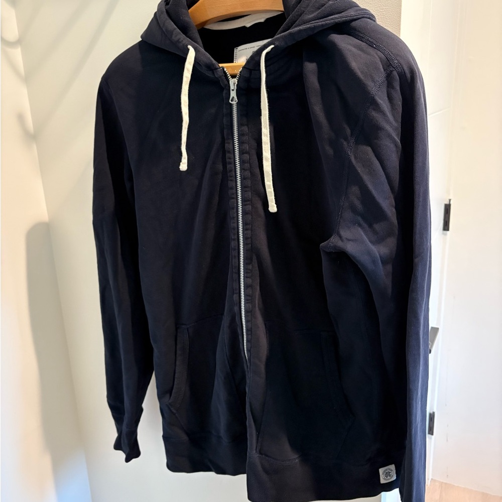Reigning Champ Black Hoodie with White Details
